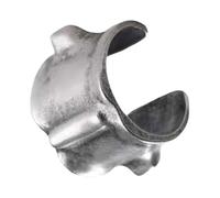 Gender Neutral Clip On Jewellery Silver Ear Cuff With Anatomical Sheep Bone Contours Shape Accessories Unisex Bone Design Accessory, one size, As described