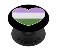 Gender Queer Pride Flag Heart Art Retro Vintage PopSockets Adhesive PopGrip