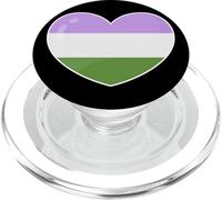 Gender Queer Pride Flag Heart Art Retro Vintage PopSockets PopGrip for MagSafe