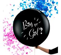 Gender Reveal 36 Inch Balloon with Pink and Blue Confetti