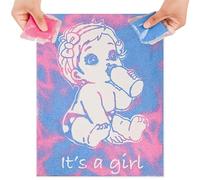 Gender Reveal Art Painting Set; Creative Baby Reveal Game Props; Memorable Party Favors (Girl)