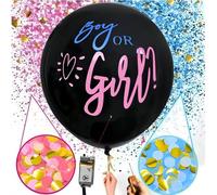 Gender Reveal Balloon Kit remote burst with remote control tools,You can pop theballoonsballoons remotely,2pcs 36" Jumbo Black Baby Boy or Girl Balloons Baby Shower Gender Reveal Party
