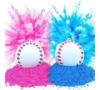 Gender Reveal Baseball Set - 2-Pack Non- Powder for Newborn Party Supplies, Sturdy Breakable Plastic Balls, Easy to Hit, Vibrant Color Explosion, Ideal for Gender Reveal Celebrations, Spectacle with T