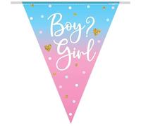 Gender Reveal Boy Or Girl Party Bunting Flag Baby Shower Party Banner Flag Bunting