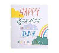 Gender Reveal Celebration Card from Hallmark - Contemporary Design with Neon Inks and Foil Details