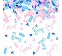 Gender Reveal Decorations, 30g Baby Shower Decorations Boy or Girls, Baby Shower Confetti with Bottles Diamonds Stars Party Sprinkles Decor Confetti for Kids Birthday Party Supplies (Blue+Pink)