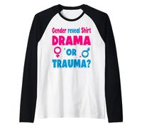Gender Reveal Expecting Pregnancy Party Pink Blue New Gift Raglan Baseball Tee