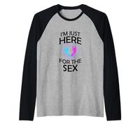 Gender Reveal Gifts Mom Dad I'm Just Here for The Sex Raglan Baseball Tee