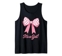 Gender Reveal It's a Girl Pink Bow Baby Announcement Art Tank Top