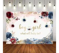 Gender Reveal Party Backdrop Boy Or Girl He Or She What Will Baby Be Decor Balloons Photography Background Banner