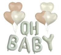 Gender Reveal Party Decoration, Letter Balloon OH BABY with Heart Shape Balloon, Baby Shower Balloons, Oh Baby Foil Balloon for Birth Parties, Baby Shower
