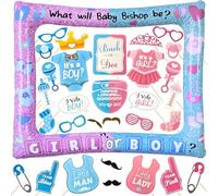 Gender Reveal Party Inflatable Selfie Photo Frame & Photobooth Props Set for Pictures & Decors Boy or Girl Photo Booth Props He or She Gender Reveal Party Supplies Baby Revealing Selfie Photo Props