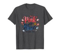 Gender Reveal Pink or Blue We Love You Baby Celebration T-Shirt, Men, Dark Heather Grey, 5XL