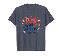 Gender Reveal Pink or Blue We Love You Baby Celebration T-Shirt, Men, Heather Blue, 5XL