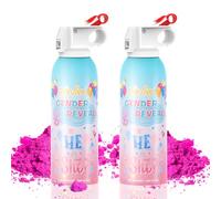 Gender Reveal Set - 2 Pack Pink Smoke Spray Cannons- Baby reveal 100% Biodegradable Party Supplies - For Memorable Baby Shower, Wedding, Birthday, Party, Christmas,240g*2(Girl)