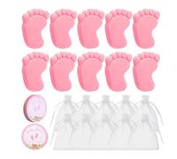 Gender Reveal Soap Favors - Footprint Scented Soap Set, Handmade Guest Gift Souvenirs | Eco Green Decor Bath Packaging Set with Shower Wedding Birthday Events