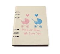 Gender Reveal We Love You Leather A5 Binder Notebook Refillable Travel Journal with 90 Sheets Personal Planner for Women Men