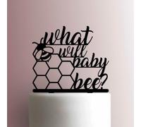 Gender Reveal ? What Will Baby Bee- Acrylic Cake Topper 8 Inch Width/Blue