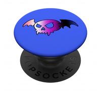 Genderfluid Bat Vampire Skull Queer Pride Goth Halloween PopSockets Adhesive PopGrip