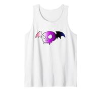 Genderfluid Bat Vampire Skull Queer Pride Goth Halloween Tank Top