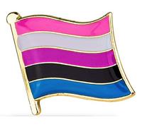 Genderfluid Flag Lapel Pin (3/4" x 5/8"), 1 Inches x /4 Inches, Iron Brass, alloy