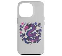 Genderfluid Japanese Dragon Queer Pride Flag Colors Floral Case for iPhone 13 Pro