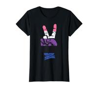 GenderFluid Peace Sign Flag Value Graphic T-Shirt, Women, Black, M