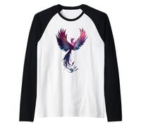 Genderfluid Phoenix Bird Queer Pride Flag Rising From Ashes Raglan Baseball Tee