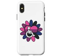 Genderfluid Pride Disabled Wheelchair Heart Flower Petals Case for iPhone X/XS