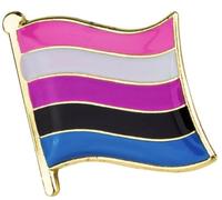 Genderfluid Pride Flag Enamel Lapel Pin - 1.9 x 1.6 cm LGBTQ+ Identity Accessory - Collectible Badge for Jackets, Bags, and Hats