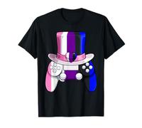 Genderfluid Video-game Controller LGBT-Q Pride Flag Gaming T-Shirt