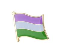 Genderqueer Pride Flag Enamel Lapel Pin Badge, Genderqueer Community Flag Brooch, LGBTQ+ Identity Awareness Hard Enamel Pin with Gold Tone Finish for Jackets, Bags, Hats and Lanyards, 1.9 x 1.6cm