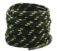 Gendewiner 1 Pair Black/Neon Green Stripe 100 cm Long Round Boots Shoelace Hiking Boots Shoe Laces Replacements for School Football Trainer Laces