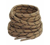 Gendewiner 1 Pair Light Brown/Black Stripe 100 cm Long Round Boots Shoelace Hiking Boots Shoe Laces Replacements for School Football Trainer Laces