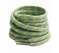 Gendewiner 1 Pair Light Grey/Green Stripe 120 cm Long Round Boots Shoelace Hiking Boots Shoe Laces Replacements for School Football Trainer Laces