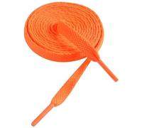 Gendewiner 1 Pair Shoe Laces Neon Orange Replacement 150cm Long 8mm Wide Flat Women Kids Men Sneakers High Top Trainers Bread Skate Shoelaces for Converse Air force 1 Nike Vans Adidas