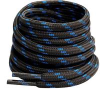 Gendewiner 2 Pair Royal Blue/Black Stripe 100 cm Long Round Boots Shoelace Hiking Boots Shoe Laces Replacements for School Football Trainer Laces