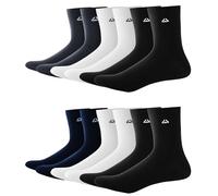 Gendewiner Black White Navy Blue Grey Mens Cotton 5-7 Socks 6 Pairs Multipack for Business and Work with Comfort Cuff Breathable Comfortable Durable Boys Men's Trainer Walking Dress Socks