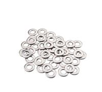 Gendewiner M2 Washers M2 x 5x0.3mm Large OD Plain Wide Metal Round Flat Spacer Repair Washer 304 Stainless Steel Washers(50 Pack) For Screws Bolt