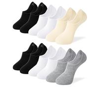 Gendewiner Plain Cotton Trainer Socks 4-7 for Womens Ladies 6-8 No Show Sizes 9 Ankle Socks 3-5 Low Cut Short Non Slip Liner Seamless Athletic Casual Invisible White Black Beige Grey Multipack