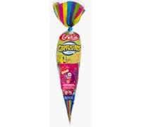 Gené Celebration Cone with Corn Snacks, Lollipop, Strawberry Flavoured Powder Candy, Stick, Sweet Foam and Gummy Candies, Peppermint Flavour, Red and White Striped, 40g, Pack of 4