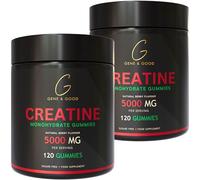 Gene & Good® Creatine Monohydrate Gummies 5000mg [ Pack of 2 x 120 Gummy ] Mixed Berry Flavor - Pre-Workout Creatine Gummies for Men & Women - Vegan, Halal, Gluten-Free (Two Pack)