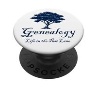 Genealogy Life In The Past Lane Navy Print Funny PopSockets Adhesive PopGrip