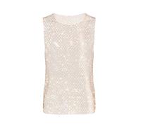 GENEMEN Mens Rhinestone Top See Through Tank Top Sleeveless Mesh Vest Sexy Fishnet Sheer Shirt Glitter Rave Outfit (Gold, L)