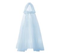 GENEMEN Mesh Cloak for Adults Halloween Cape with Hood Wizard Robe Haunted Horrible Cosplay Medieval Costumes (Sky Blue)