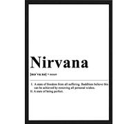 General Art Nirvana Word Funny Dictionary Definition Poster Print Size A3 (30cm x 42cm11in x 17in) Unframed, Black