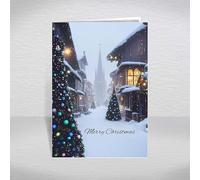 General Christmas Card - Merry Christmas - A5 Folding Village Scene Card