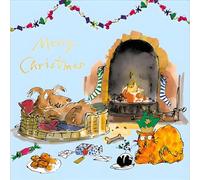 General Christmas Card - Quentin Blake Illustration - Cat and Dog by the Fire - Artistic Festive Design - Special Finish - Made in the UK - Eco-Friendly