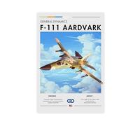 General Dynamics F-111 Aardvark Bomber - Aviation, USA Airforce, White Cliffs, Plane, Fighter Jet Canvas Poster Wall Art Decor Print Picture Paintings for Living Room Bedroom Decoration 08x12inch(