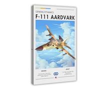 General Dynamics F-111 Aardvark Bomber - Aviation, USA Airforce, White Cliffs, Plane, Fighter Jet Canvas Poster Wall Art Decor Print Picture Paintings for Living Room Bedroom Decoration 08x12inch(